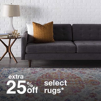 extra 25% off select rugs*