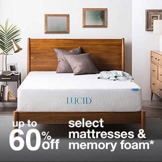 Up to 60% off Select Mattresses & Memory Foam*
