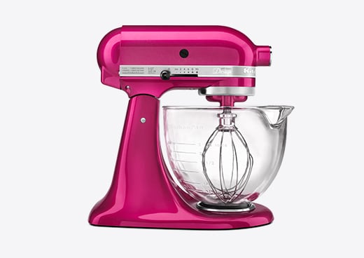 A pink KitchenAid mixer, a great small appliance gift to give for Valentine's Day 
