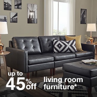 up to 45% off living room furniture*