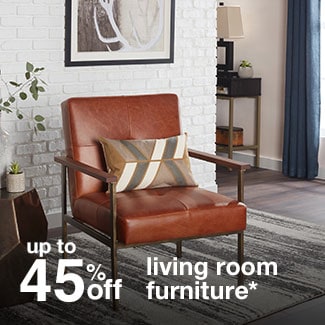 up to 45% off living room furniture*