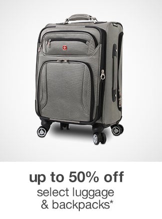 up to 50% off select luggage & backpacks*