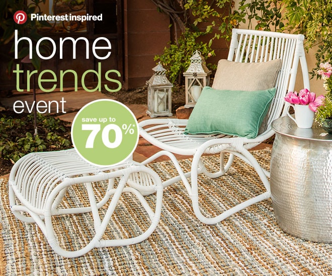 Pinterest inspired home trends event - save up to 70%*