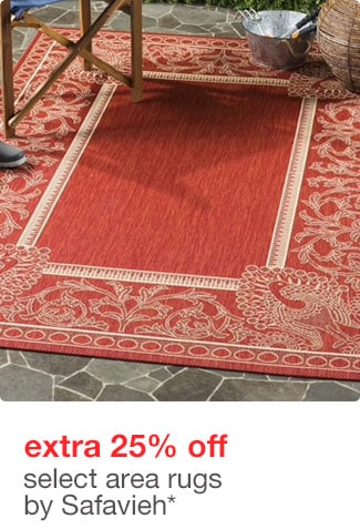 extra 25% off select area rugs by Safavieh*