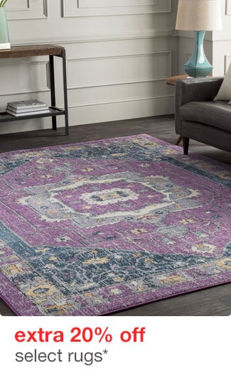extra 20% off select rugs*