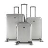 Luggage for going home Three piece silver luggage set