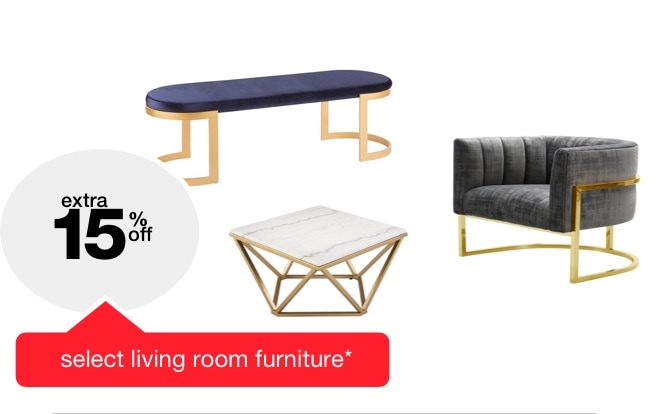 extra 15% off select living room furniture*