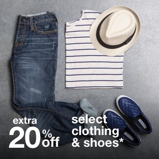 extra 20% off select clothing & shoes*