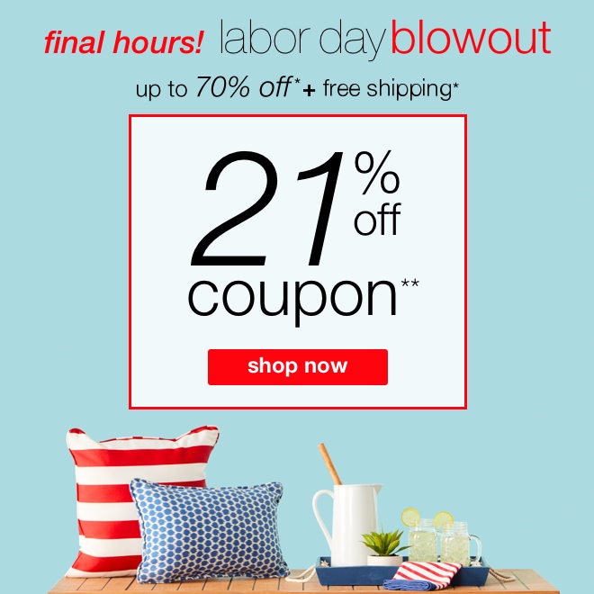 Labor Day Sale - 21% off Coupon**