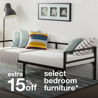 extra 15% off bedroom furniture*