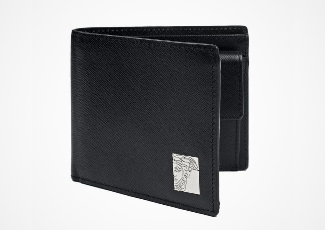 men's black leather wallet