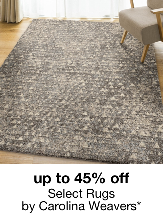 up to 45% off select area rugs by Carolina Weavers*