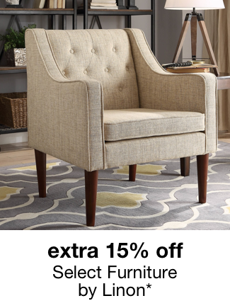 extra 15% off select furniture by Linon*