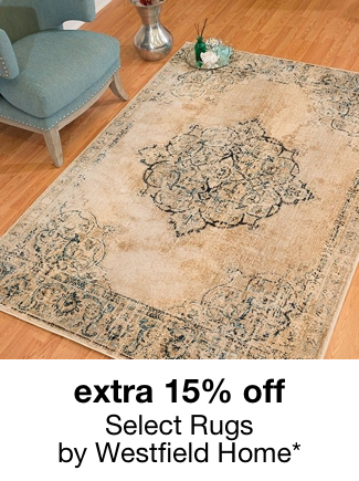 extra 15% off select area rugs by Westfield Home*