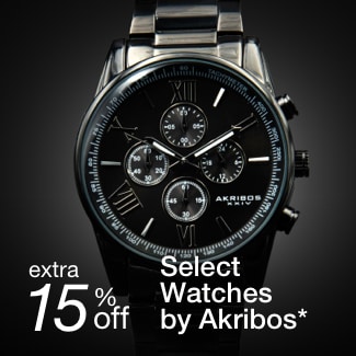 extra 15% off select watches by Akribos*