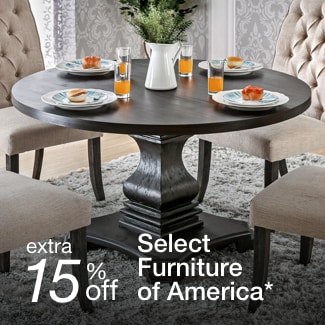 Extra 15% off select furniture by Furniture of America*