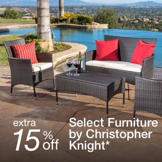 extra 15% off select Furniture by Christopher Knight*