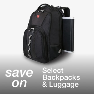 save on select backpacks & luggage