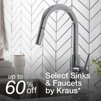 up to 60% off select sinks & faucets by Kraus*