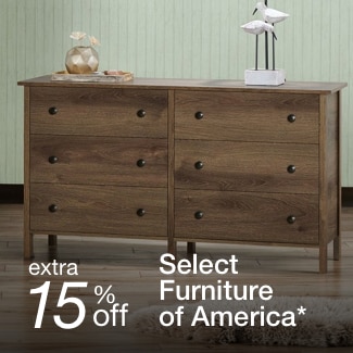 extra 15% off select Furniture of America*