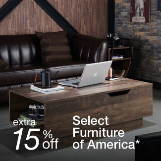 extra 15% off select Furniture of America*