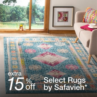 extra 15% off select Area Rugs by Safavieh*