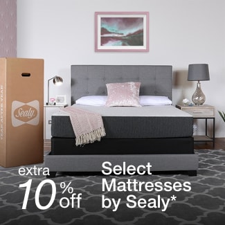 extra 10% off select mattresses by Sealy*