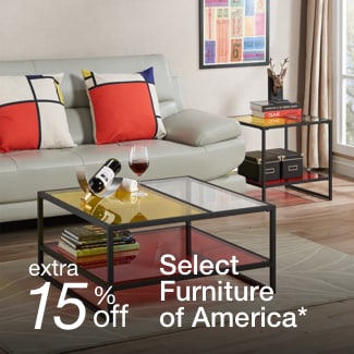 extra 15% off select Furniture of America*