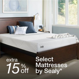 extra 15% off select Mattresses by Sealy*