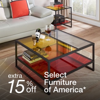 extra 15% off select Furniture of America*