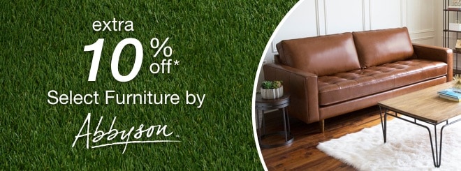 extra 10% off select Furniture by Abbyson*