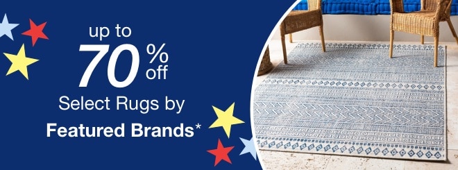 up to 70% off select Rugs by Featured Brands*