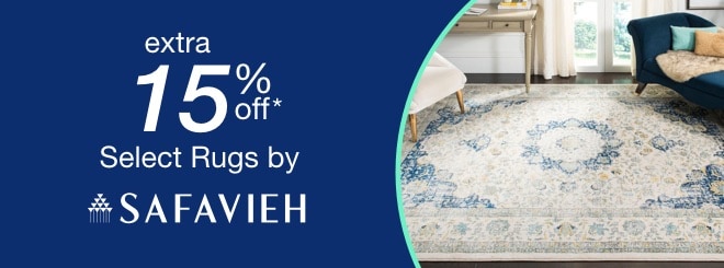 extra 15% off select Area Rugs by Safavieh*