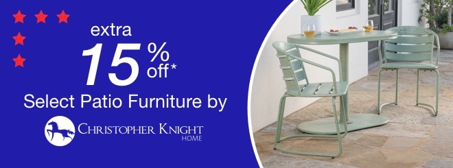 extra 15% off select Patio Furniture by Christopher Knight*