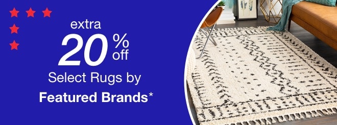 extra 20% off select Featured Brand Rugs*