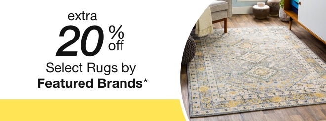 extra 20% off select Featured Brand Rugs*