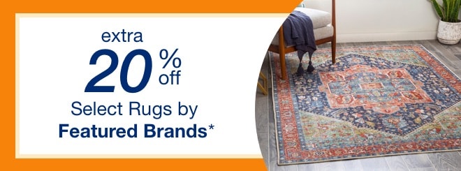 extra 20% off select Featured Brand Rugs*