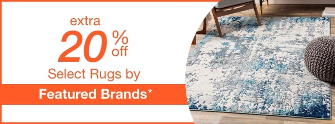 extra 20% off select Featured Brand Rugs*