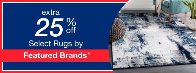 extra 25% off select Featured Brand Rugs*