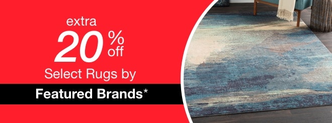 extra 20% off select Featured Brand Rugs*