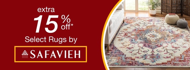 extra 15% off select Area Rugs by Safavieh*
