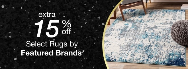 extra 15% off select Featured Brand Rugs*