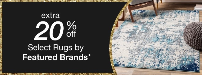 extra 20% off select Featured Brand Rugs*