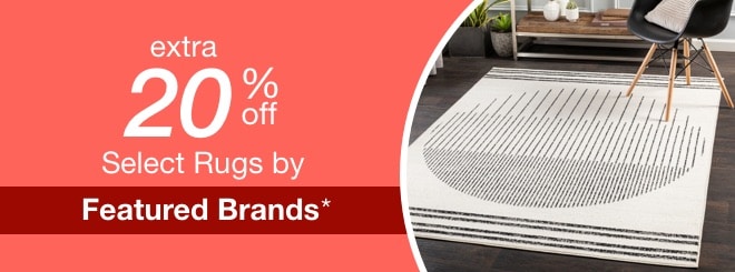 extra 20% off select Featured Brand Rugs*