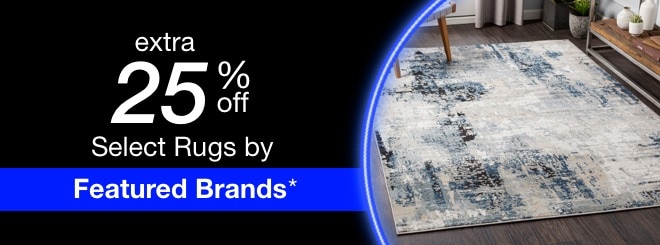 extra 25% off select Featured Brand Rugs*