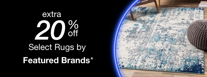 extra 20% off select Featured Brand Rugs*