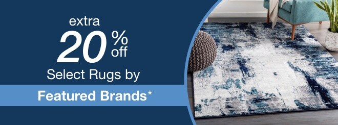 extra 20% off select Featured Brand Rugs*