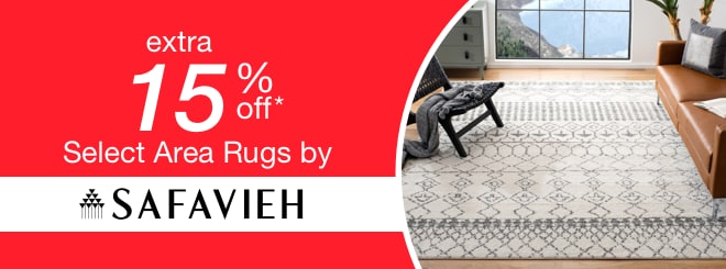 extra 15% off select Area Rugs by Safavieh*