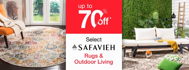 up to 70% off select Safavieh rugs & outdoor living*