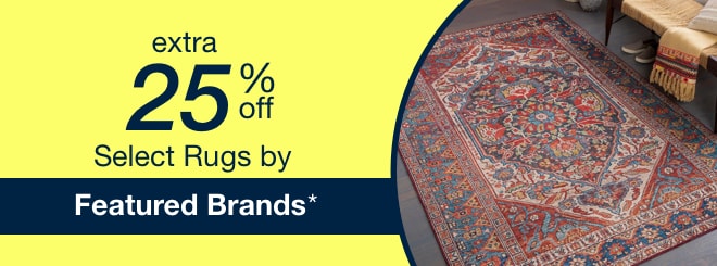 extra 25% off select Featured Brand Rugs*